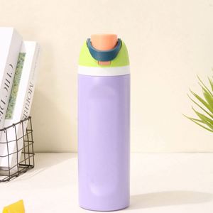 16oz 19oz 24oz 32oz Sport Vacuum Water <b>Bottle</b> <b>Flip</b> <b>Top</b> Lid 304 Stainless Steel Double Wall Insulated 12-24hr Thermal - Product Image 3