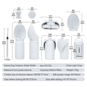 Bpa ücretsiz köpek besleme içme suyu şişesi fincan 550Ml seyahat açık taşınabilir katlanabilir silikon Pet köpek su şişeleri kediler köpekler için - Product Image 4