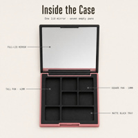 Boîte à maquillage compacte en plastique multi-compartiments personnalisée pour fards à paupières, palette de maquillage vide avec miroir, emballage OEM ODM