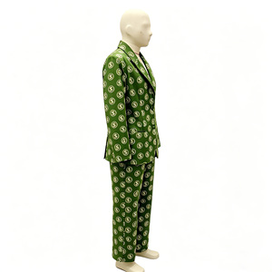 <span class=keywords><strong>Costume</strong></span> da Pimp con Stampa del Simbolo del Dollaro Verde, Completo a 2 Pezzi, Unisex per Adulti, Outfit Retrò da Gangster per Halloween e Carnevale - Product Image 2