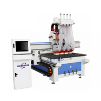 Router CNC Jinan Mosencnc de Alta Eficiencia 1325 con 4 Husillos y Motor de 4kW, Mesa de Vacío para Tallado de Madera, Muebles y Puertas, Producción en Masa