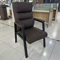 Chaise de bureau moderne et simple pour la maison, confortable, durable, avec structure en métal et revêtement en cuir PU
