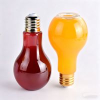 Bouteille en plastique à large ouverture de 500 ml et 700 ml, forme ampoule, pour jus, boissons, logo personnalisé, bouteille de thé au lait Boba