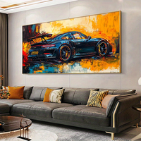 Tableaux imprimés numériquement sur le thème de la conception automobile, parfaits pour la décoration murale moderne des salons.