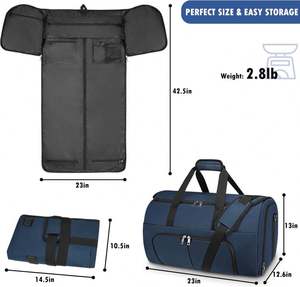 Free Sample Garment Duffle Bags Convertible Carry on Garment Bag for Men Women, Shoe Compartment <b>Suitcase</b> Suit Travel Bags - Product Image 3