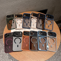 Coque de téléphone magnétique transparente pour iPhone 18 ProMax 17 Air 16 15 Plus 14, protection d'objectif métallique, antichoc, coque rigide