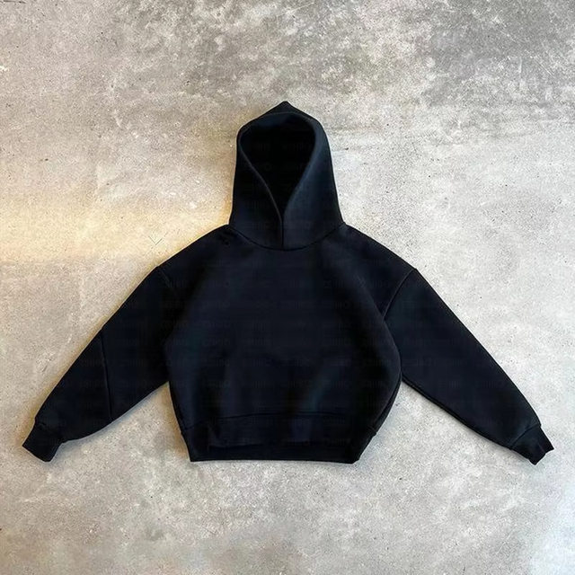 350GSM Blank Pullover Cropped Hoodie Custom Oversized Streetwear Heavyweight Men Boxy Hoodies Sweatshirts