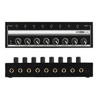 Amplificateur Audio Stéréo Ultra-Compact 8 Canaux pour Micro avec Adaptateur Secteur et Ampli Casque