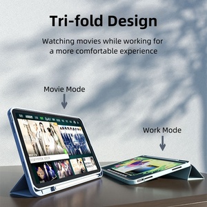 Cho Ipad bàn phím trường hợp 2025 New iPad 10.9 inch 10th thế hệ tripfold PU Silicone trường hợp chống sốc lật Bìa Bút Chì Chủ từ da máy tính bảng - Product Image 3
