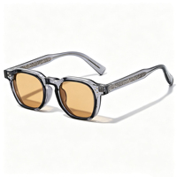 Lunettes de Soleil Rondes Vintage d'Épaisseur Italienne pour Hommes et Femmes, Fabrication en Gros, Branches CP, Rétro, Logo Personnalisé, Bonne Qualité