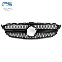 Calandre de protection faciale W205 amg, tout noire, avec trou pour appareil photo, bonne qualité, pour classe C 2019