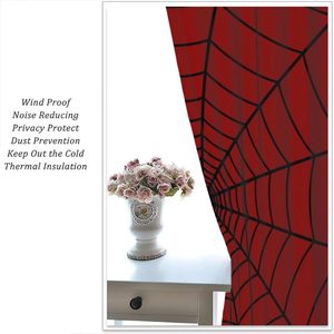Cortinas de Ventana con Diseño de Telaraña de Superhéroe para Niños, Cortinas Negras con Diseño de Telaraña, Cortinas Rojas y Azules para Dormitorio de Niños y Niñas - Product Image 5