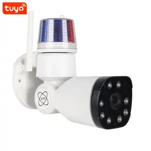 TUYA Wi-Fi HD 2MP AI отслеживания PTZ Bullet ip-камера с предупреждающие огни TUYA IP66 ИК 4 мм Fix 35 м двухстороннее аудио CCTV безопасности