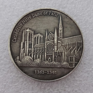 Moneda francesa antigua Notre Dame De Paris 5 francos Medalla histórica Copia de réplica - Product Image 4