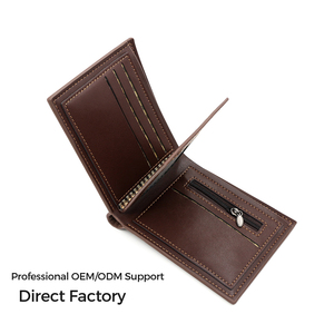 Cartera Bifold <span class=keywords><strong>de</strong></span> Cuero PU Vintage para Hombre con Bolsillo para Monedas con Cremallera, Tarjetero Retro Corto con Múltiples Ranuras, Monedero Casual Masculino - Product Image 3
