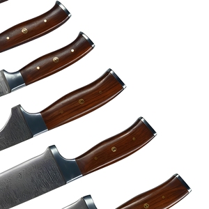 UMAR FAROOQ CUTLERY KITCHEN WARE Juego de cuchillos de chef de acero de Damasco hechos a mano de 9 pulgadas con funda de cuero. - Product Image 2