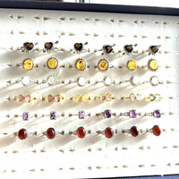 Nouveautés Bague en pierre naturelle de cristal de guérison en cuivre améthyste tourmaline pour femmes Cadeaux