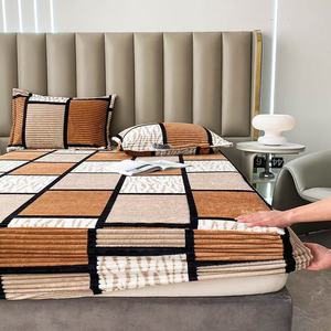 Ấm cúng kích thước lớn sợi nhỏ dệt kim giường chăn mềm sữa Nhung Hình Học lưới in chăn Bìa - Product Image 4