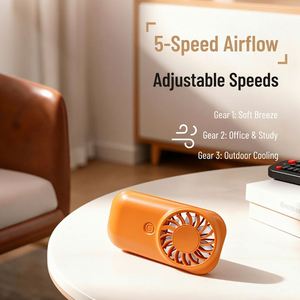 Portable <b>USB</b> <b>Mini</b> Handheld <b>Fan</b> 5-Speed Rechargeable Lightweight for Travel Hotel & RV Use with 4-6 Hours Cooling - Product Image 3