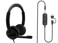Casque filaire USB pour ordinateur, PC, centre d'appels, avec microphone antibruit et bouton de sourdine, design confortable