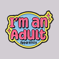 Spilla smaltata con citazioni sull'autismo 'Sono un adulto', distintivo da bavero per zaino, accessori per abbigliamento, gioielli di moda, regalo