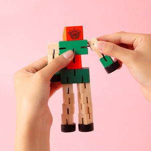 Wooden Transforming Robot Toy <b>Model</b> Educational For Children 4-6 Years Old Cartoon Shape Deformation Wooden <b>Building</b> Blocks - Product Image 2