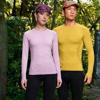 Camiseta Unisex de Lana Merino, Absorbe la Humedad, Secado Rápido, para Correr al Aire Libre, Entrenamiento, Manga Larga, Ropa Deportiva de Alto Rendimiento