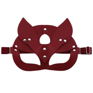 Máscara de ojo de cuero con cuello Punk para mujer, Cosplay de <span class=keywords><strong>Catwoman</strong></span>, fiesta de Halloween con remache - Product Image 4