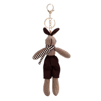 Pendentif de sac et porte-clés de voiture en peluche, lapin créatif coréen avec cravate, accessoires unisexes