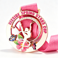Personalisierte Tänzer- und Gymnastikmedaille aus Metall mit Band, Eleganter Auftritts- und Aufführungsaward, Einzigartige Kreative Form, Rund
