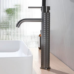Modern Gold Single Hole 59-1 Brass High Basin Faucet Bathroom Faucet Deck Mounted Water Taps Long Wash Basin Faucet - Product Image 2