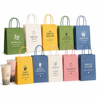 Sac en papier kraft personnalisé avec logo, avec plateau porte-gobelet, anti-déversement, pour café et boissons à emporter, idéal pour le thé boba