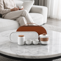 Ensemble de thé Kung Fu en céramique artisanal portable tendance pour les voyages, les entreprises et les cadeaux, 7 pièces/ensemble