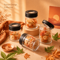 Pot de conservation en verre transparent 2oz 3oz 4oz, bocal en verre avec couvercle à vis et fenêtre de visualisation noire pour épices, fleurs séchées, aliments secs