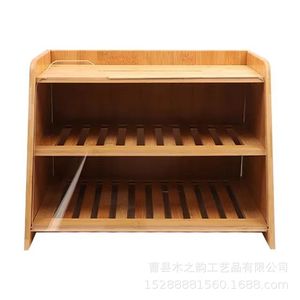Bamboo Bread Box <b>Storage</b> <b>Cabinet</b> Wooden Kitchen Countertop Baking Food <b>Storage</b> Household Dustproof Pastry Rack - Product Image 3