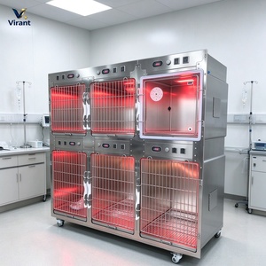 VIRANT VM-ICU06 Gabbia ICU <span class=keywords><strong>per</strong></span> Animali Domestici in Acciaio Inox 304 <span class=keywords><strong>per</strong></span> Cani e <span class=keywords><strong>Gatti</strong></span>, Uso Veterinario, <span class=keywords><strong>Alimentazione</strong></span> a Corrente, Certificazione CE, Vassoio in Metallo Personalizzabile - Product Image 3