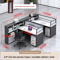Poste de travail de bureau moderne et simple avec écran de séparation, ensemble chaise et bureau pour personnel, avec bureaux modulaires et rangements intégrés