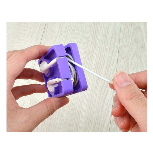 New Portable Building Block Silicone Cable Organizer Silicone Earphone Cable Winder