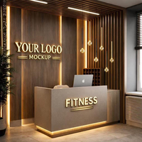 Enseigne commerciale Tony New Style pour salon de coiffure, publicité extérieure et décoration, enseigne commerciale en aluminium 3D avec halo LED lumineux