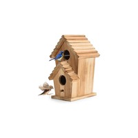 Nichoir d'extérieur en bois à 2 trous pour jardin, cage à oiseaux sauvage, décoration intérieure.