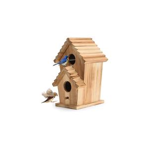 <span class=keywords><strong>2</strong></span>-Hole ahşap açık kuş evi bahçe asılı vahşi kuş kafesi ev ev dekor için - Product Image 1