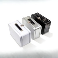 Boîte rectangulaire en fer blanc avec poignée – Contenant personnalisable pour jouets d'enfants et bonbons, emballage cadeau pour produits numériques en MDF, recyclé