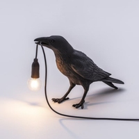 Haute Qualité Noir À Côté Table Lumière Résine Chanceux Oiseau Corbeau Applique Murale pour Chambre Hôtel