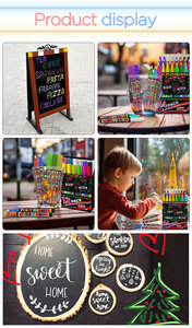 <span class=keywords><strong>Pennarelli</strong></span> per Lavagna Colorati Promozionali, <span class=keywords><strong>12</strong></span> Colori, Inchiostro Cancellabile a Secco e Umido - Product Image 6