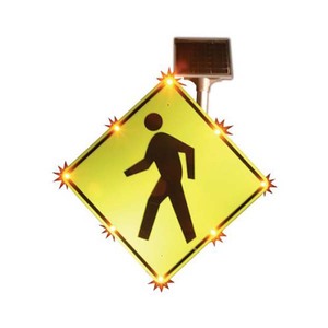 การพิมพ์ซิลค์สกรีนหนา1มม. สีเหลืองเพนตากอนสำหรับคนเดินเท้าข้ามสัญญาณความปลอดภัยการจราจรที่กระพริบด้วยพลังงานแสงอาทิตย์เหมาะสำหรับพื้นที่โรงเรียน - Product Image 4