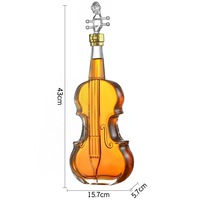 Décanteur en verre transparent créatif au design moderne bouteille de vin avec violon artisanat vente en gros pour le vin rouge et le whisky