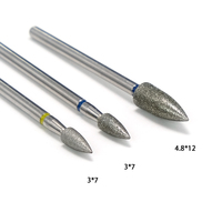 Fraise à ongles diamantée professionnelle pointue pour cuticules, manucure et pédicure russe, fraises diamantées pour ongles 4.8*12, fraises pour lime à ongles électrique