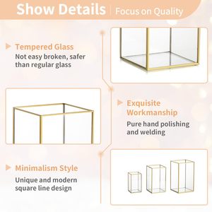 Portacandele <span class=keywords><strong>in</strong></span> <span class=keywords><strong>Vetro</strong></span> <span class=keywords><strong>Grande</strong></span> Rettangolare, Centrotavola per Fiori, Portacandele Alto da Terra <span class=keywords><strong>in</strong></span> <span class=keywords><strong>Vetro</strong></span> Quadrato - Product Image 3