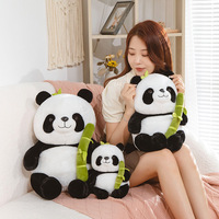 Mignon doux animaux en peluche jouet Panda ours peluches poupée cadeaux enfants anniversaire saint valentin peluche ronde Panda avec bambou