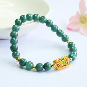 Браслет из натурального нефрита класса А, синий морской нефрит, модный и трендовый, новый стиль - Product Image 4